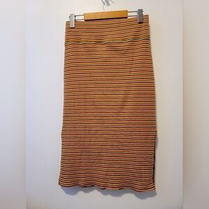 Aerie striped  fitted midi with side slit skirt